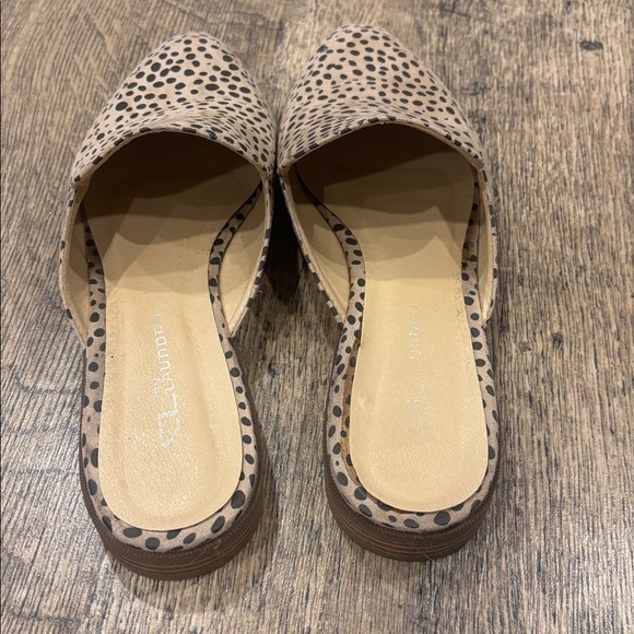 CL by Laundry Tan and Black Polka Dot Mules - Picture 2 of 8